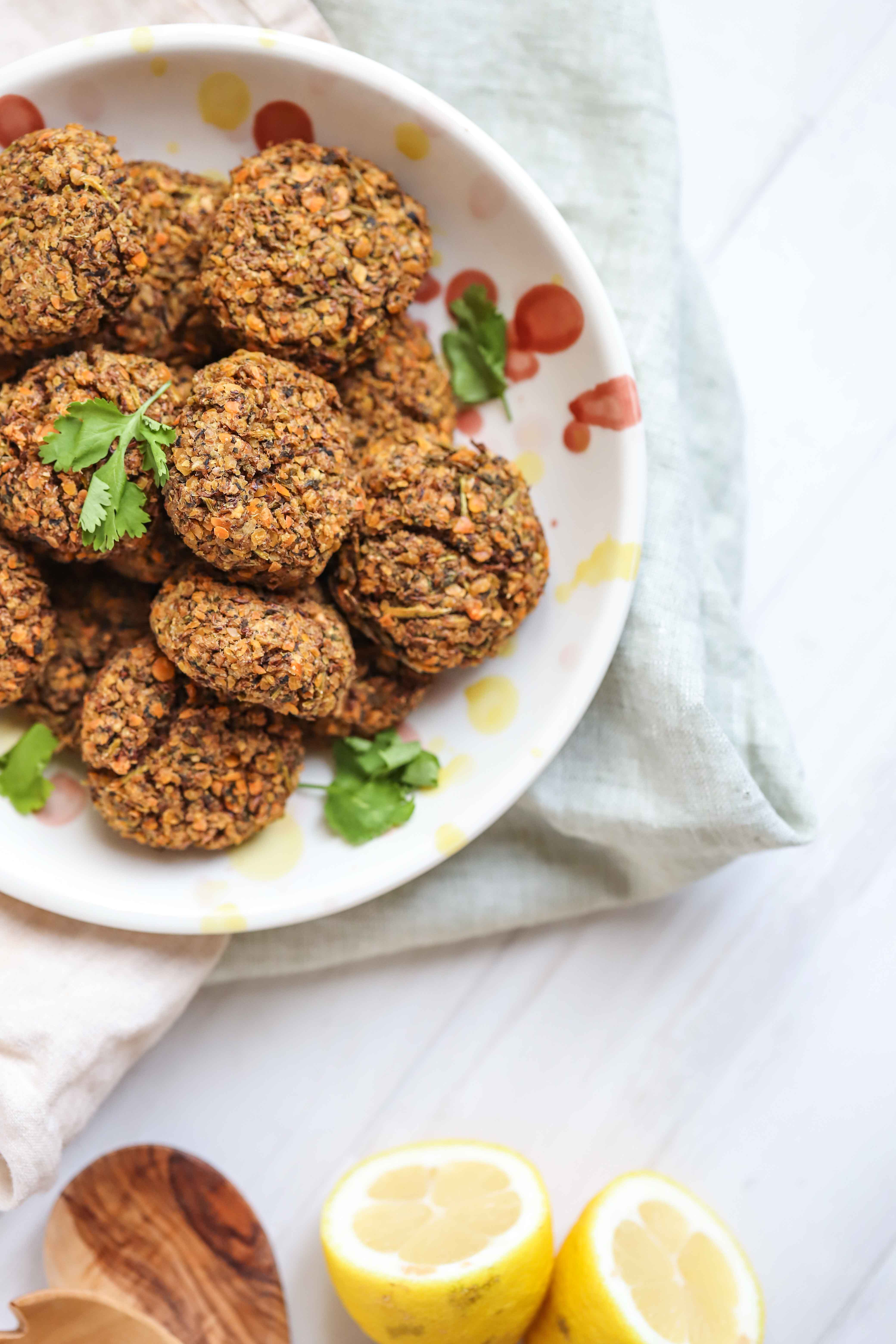 Baked Lentil Falafels
