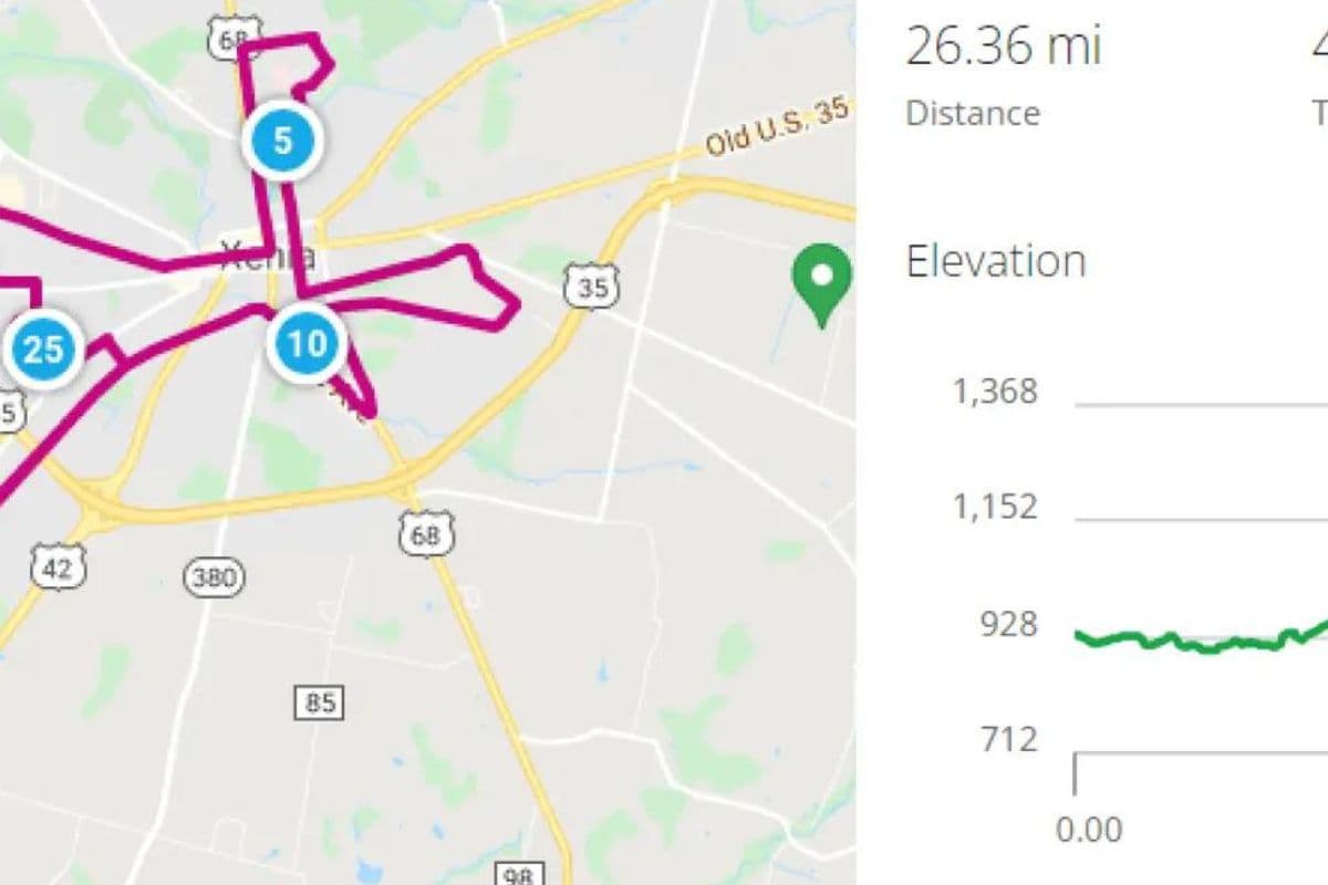 Scenic running route in a US city