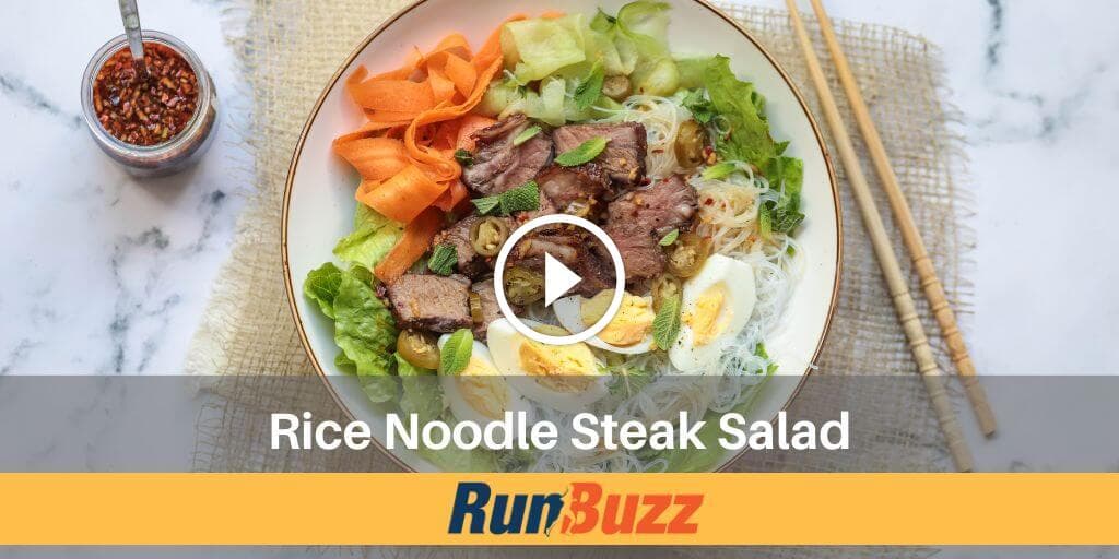High-Protein Rice Noodle Steak Salad