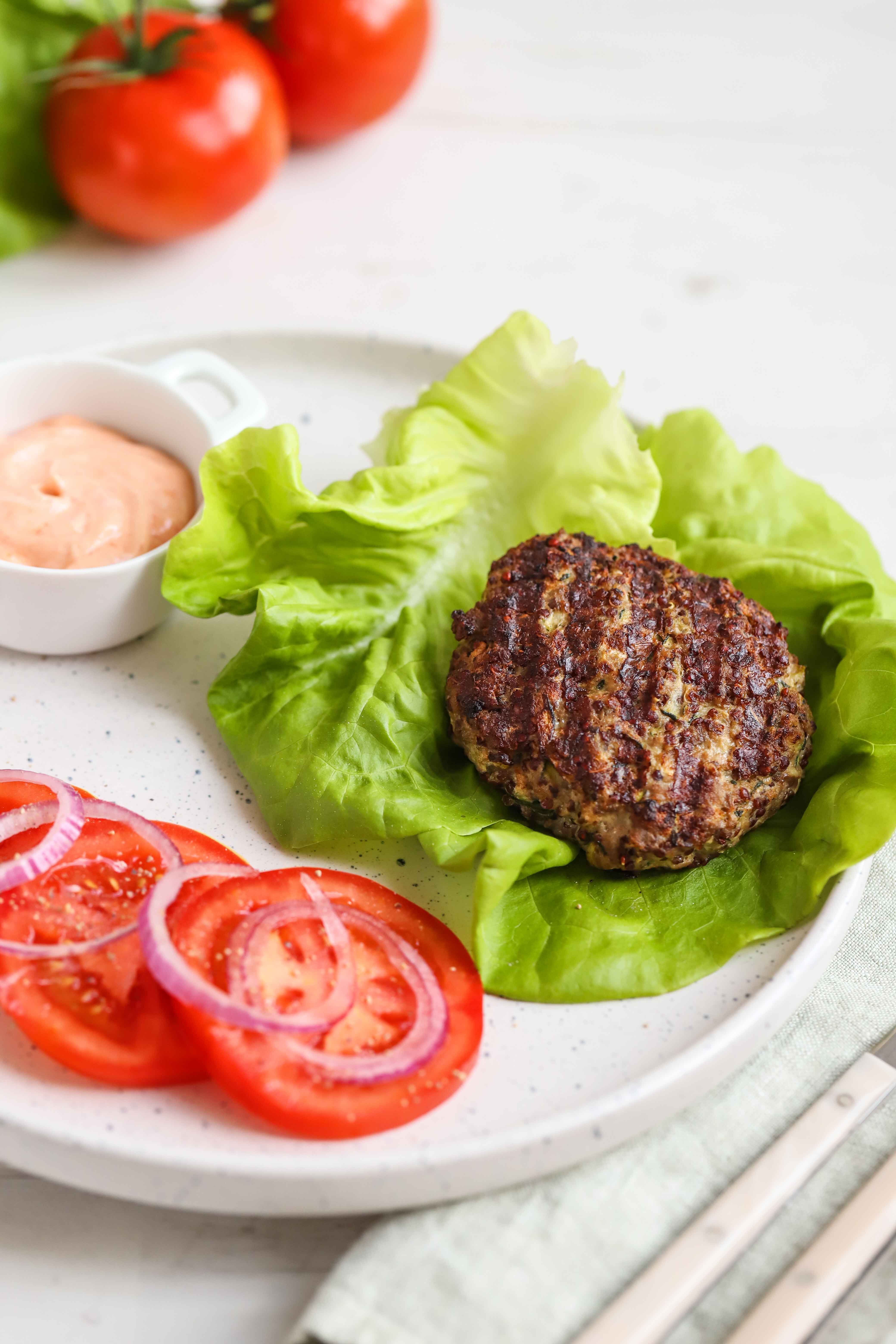 Quinoa, Beef and Zucchini Burgers