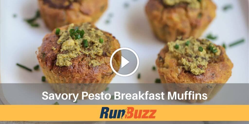 Savory Pesto Vegan Breakfast Muffins