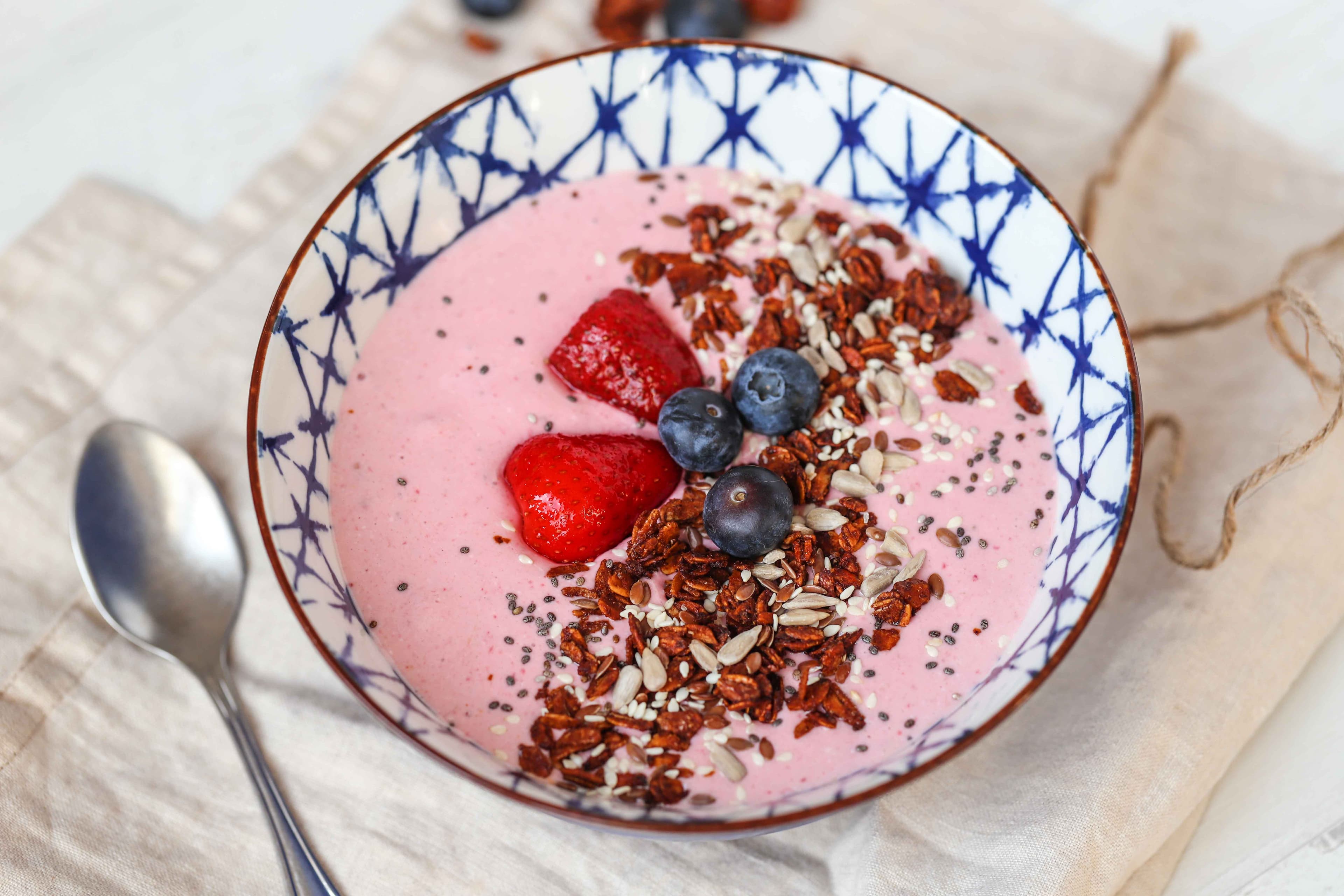 Strawberry Protein Smoothie Bowl