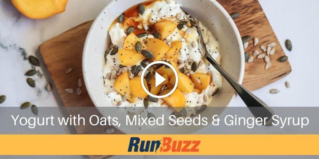 Yogurt with Oats, Mixed Seeds, & Ginger Syrup