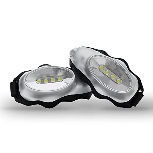 Knuckle Lights 2-Pc Flashlights for Runners and Walkers - Dog Walking Flashlight - Grab and Go Lightweight Night Running Light (Silver)