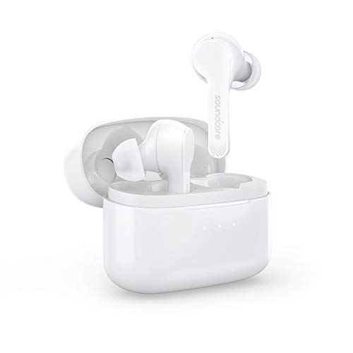 Soundcore Liberty Air True Wireless Earphones with Charging Case, Bluetooth 5, 28 Hour Playtime, Touch Control Earbuds, Graphene Enhanced Sound, Noise Cancelling Microphones and Secure Fit (White)