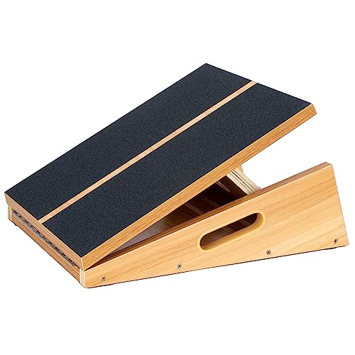 StrongTek Professional Wooden Slant Board, Adjustable Incline Board, and Calf Stretcher, Stretch Board - Extra Side-Handle Design for Portability, Full-Coverage