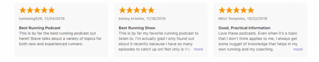 Running Podcast Reviews