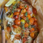 Halibut en Papillote with Tomatoes, Capers & Garlic recipe