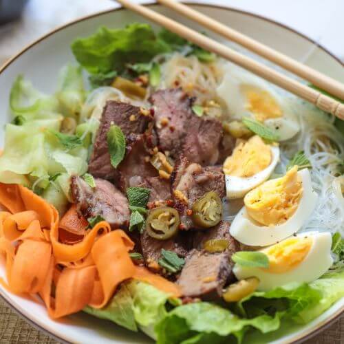 HighProtein Rice Noodle Steak Salad Healthy Recipes For Runners