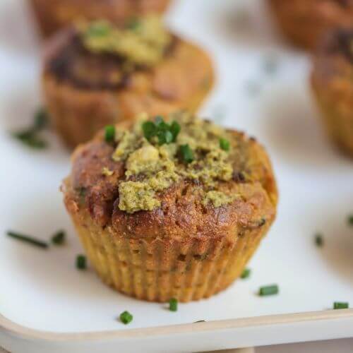 Savory Pesto Vegan Breakfast Muffins Healthy Recipe For Runners