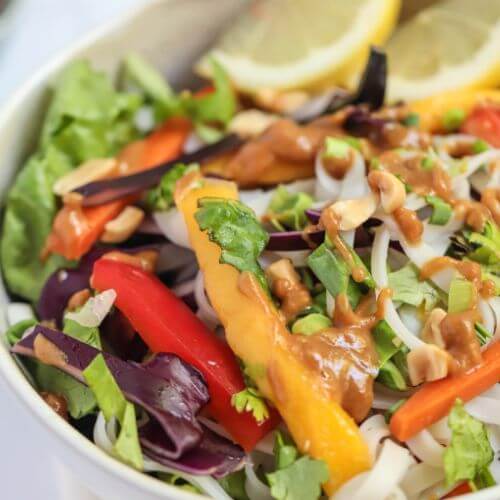 Thai Noodle Salad with Peanut Dressing - Healthy Recipes For Runners