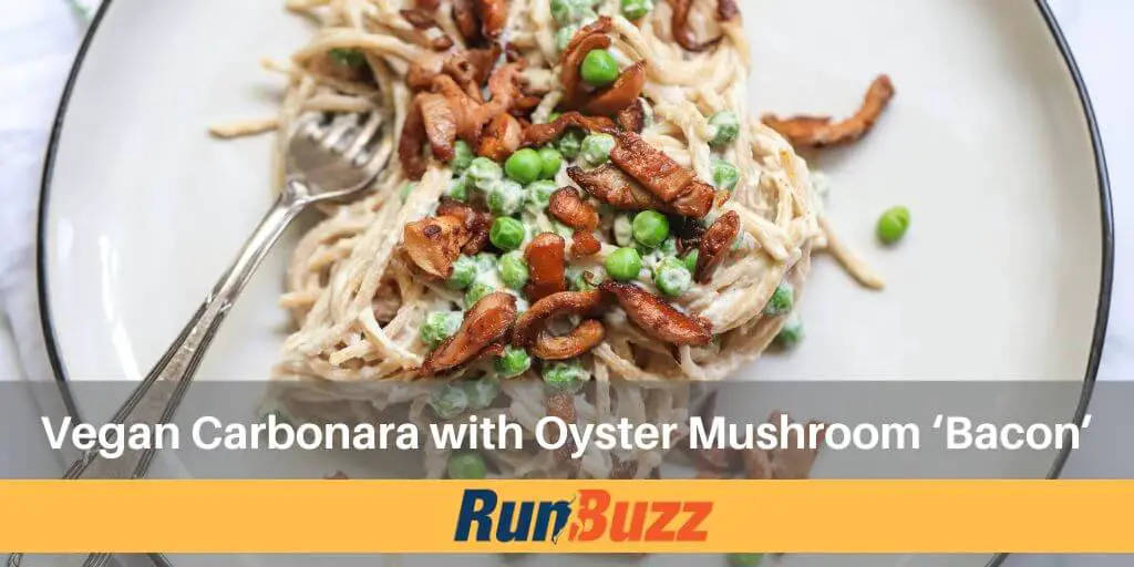 Vegan Carbonara with Oyster Mushroom Bacon - Healthy Runner Recipes