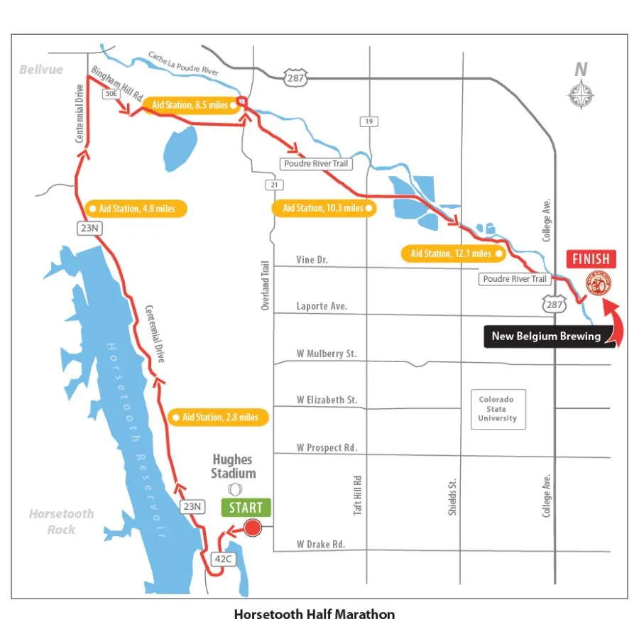 Horsetooth Half Marathon Course Map