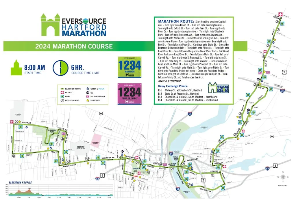 Hartford Marathon Course Map