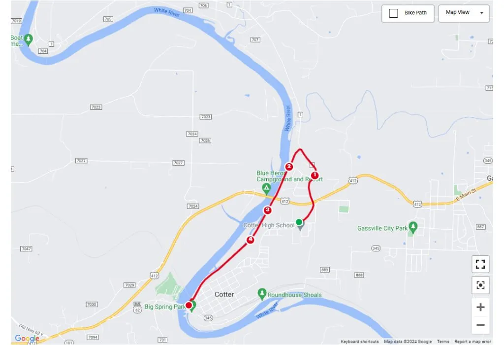 White River 5K Course Map