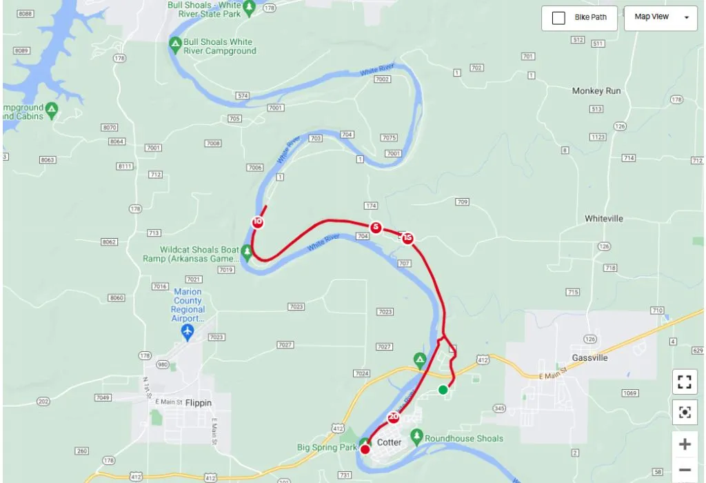 White River Half Marathon Course Map